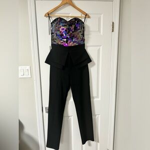Black jumpsuit with a sparkle top